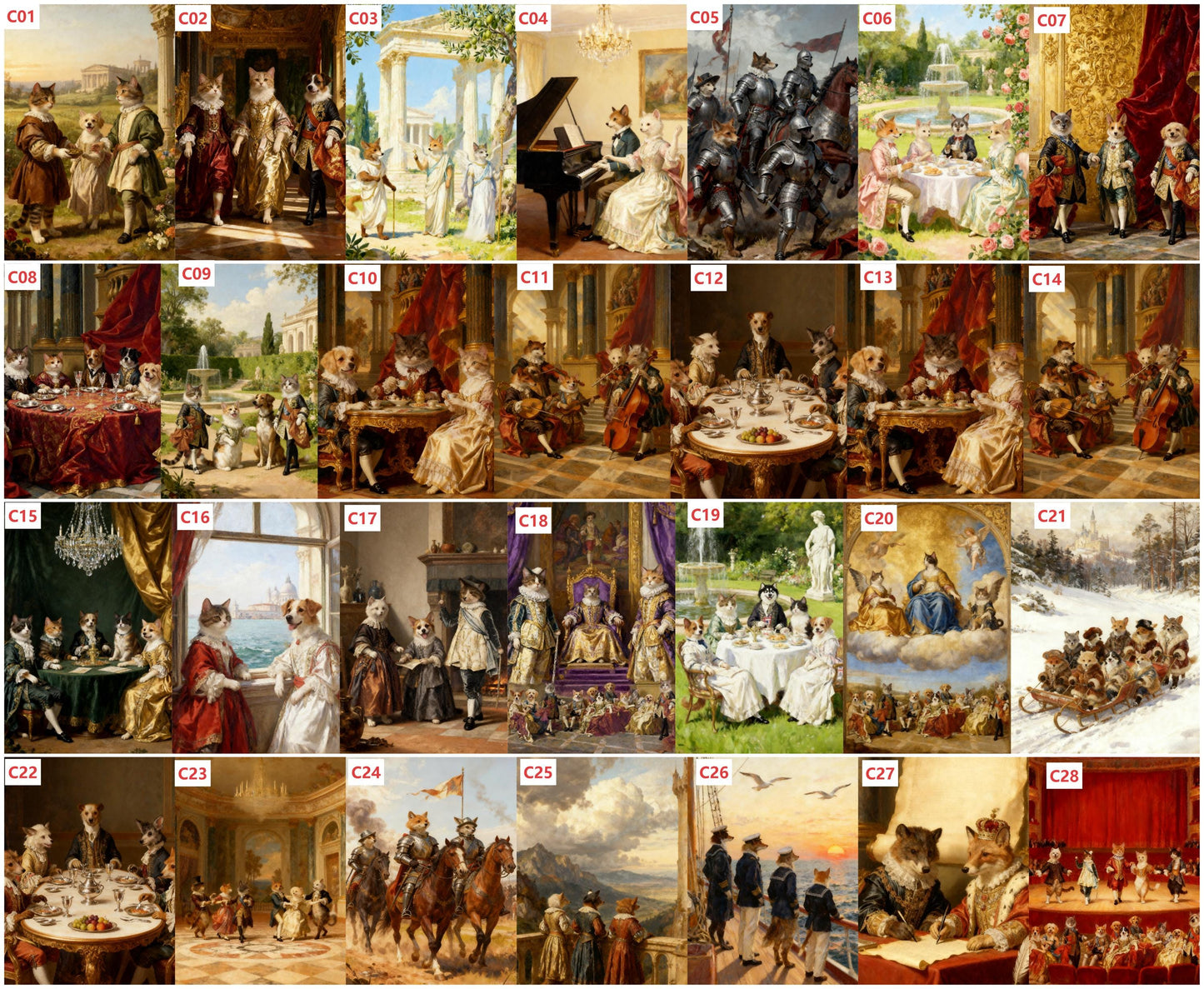 Custom Pet Portrait: Famous Painting Style, Unique Pet Lover Gift (Digital)