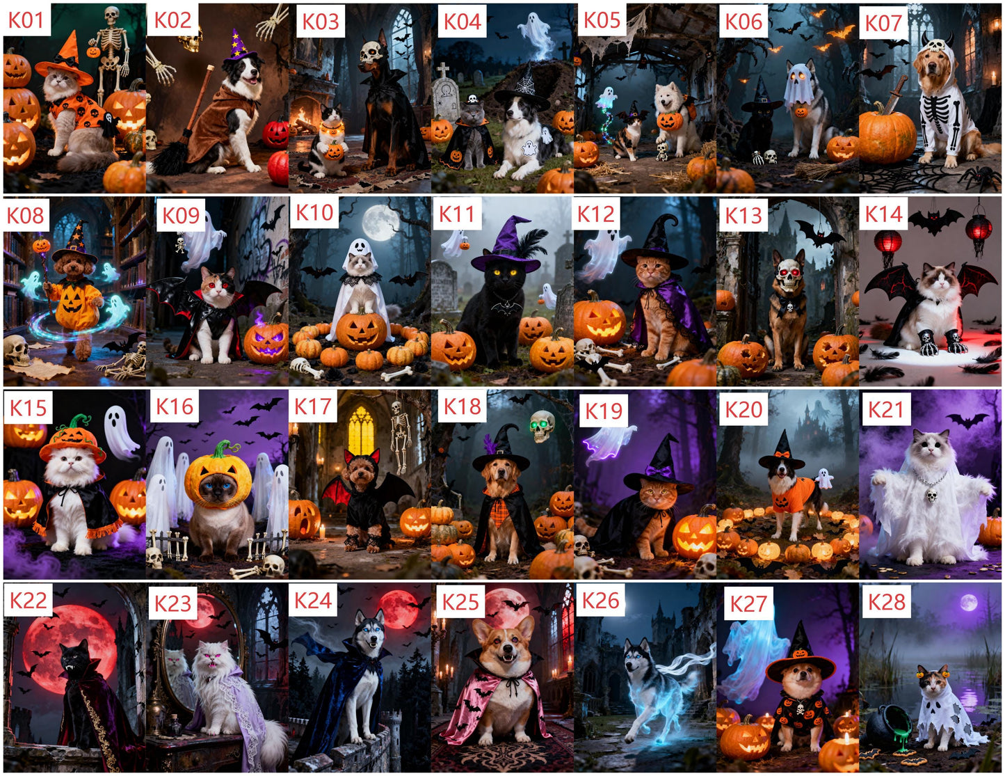 2025 Halloween Pet Portrait: Personalized Digital Art Gift (Digital Download)