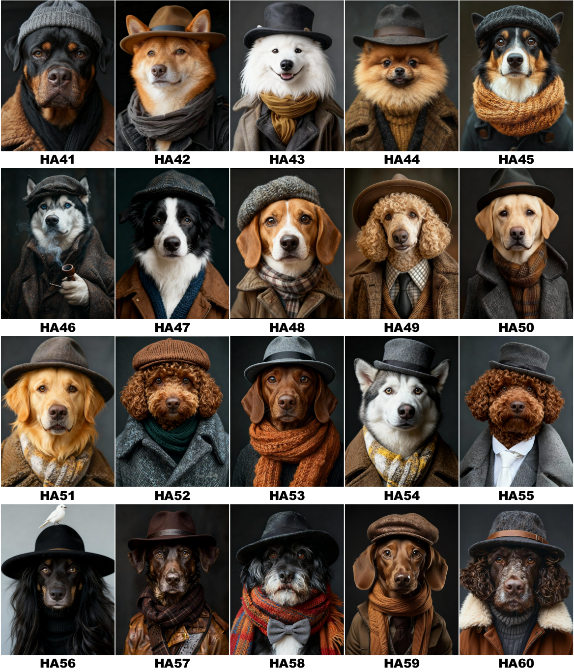 Christmas Custom pet Portrait from photo handsome gentle pet portrait with hat holiday wall art canvas Christmas Dog Portrait Canvas, Floater Frame Pet Gift for pet lover