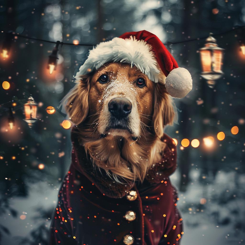 Custom Christmas Pet Portrait - Festive Holiday Wall Art