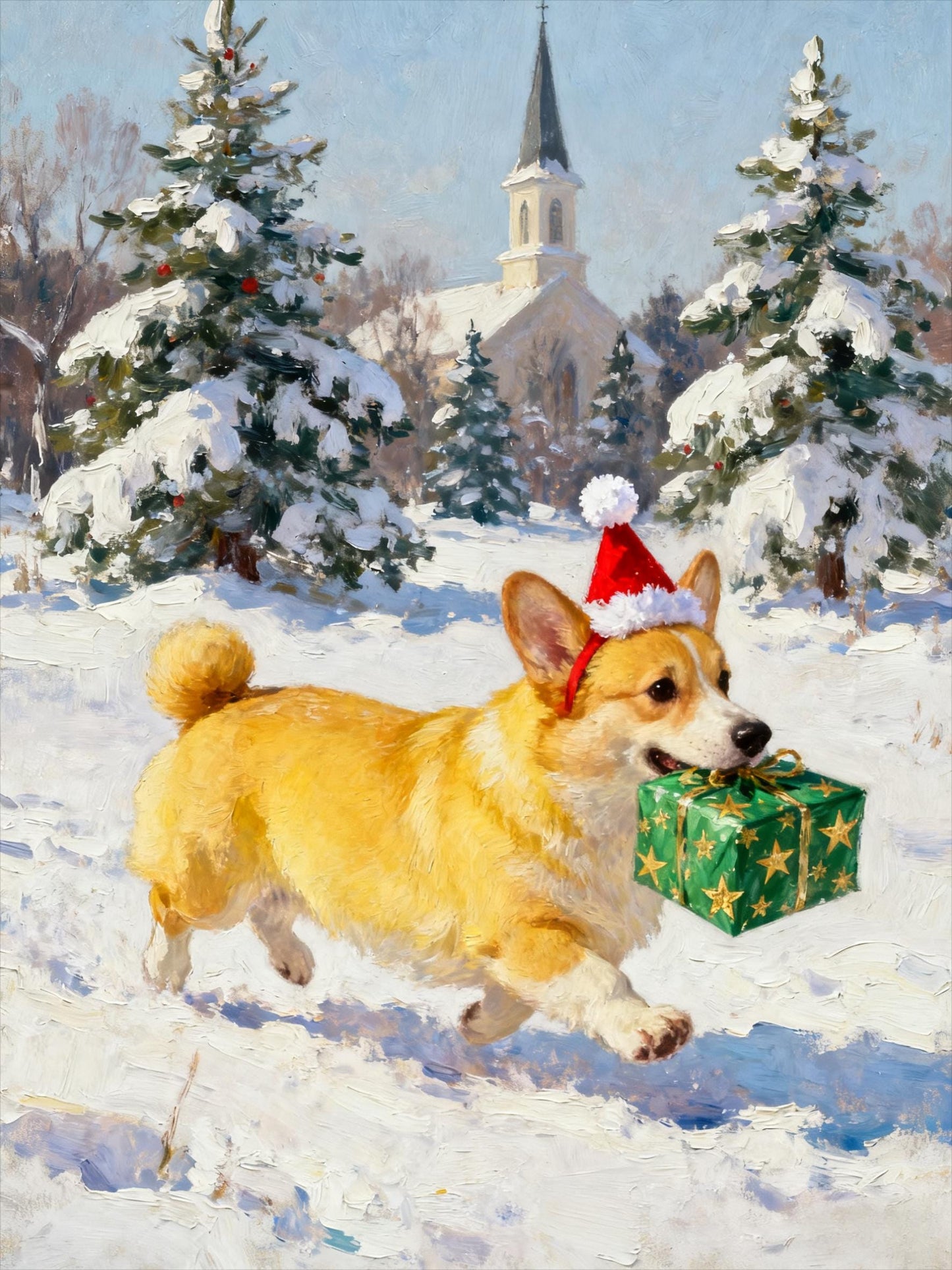 Custom Christmas Pet Portrait, Festive Holiday Wall Art (Digital)