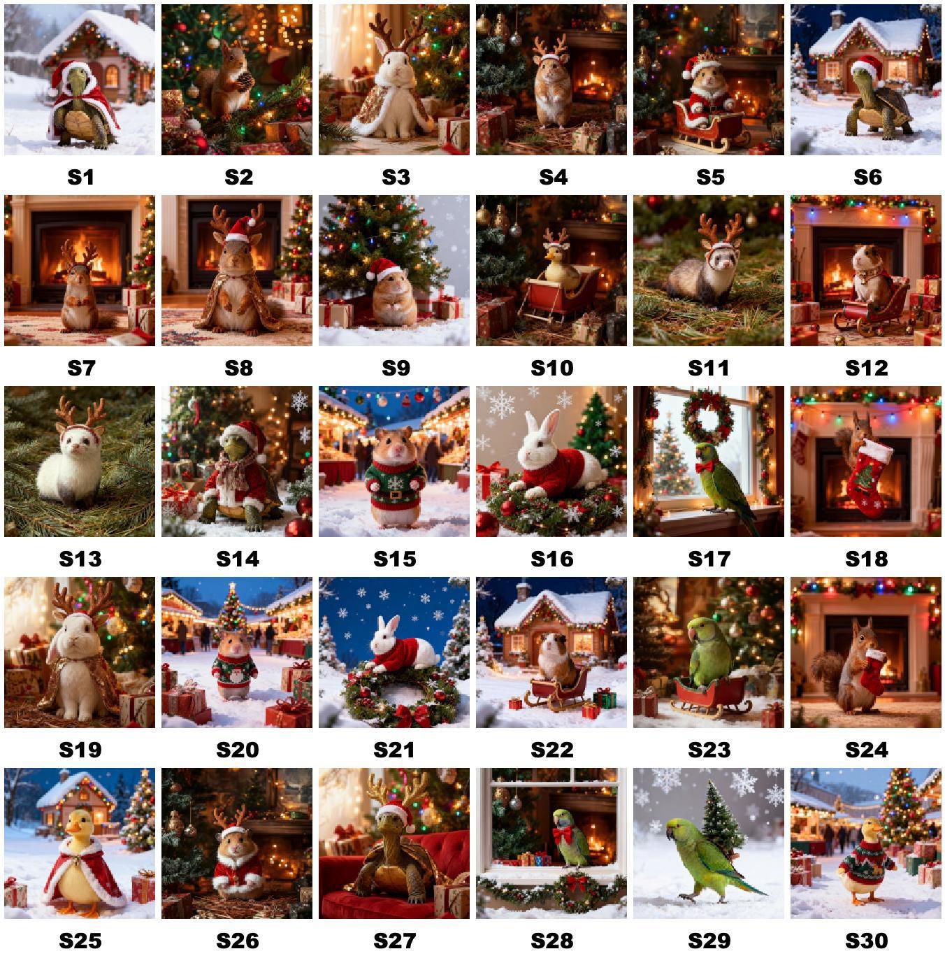 Custom Christmas Pet Portrait, Holiday Wall Art Canvas, Exotic Pet Gift