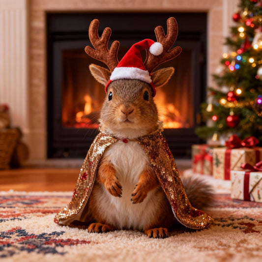 Custom Christmas Pet Portrait, Holiday Wall Art Canvas, Exotic Pet Gift