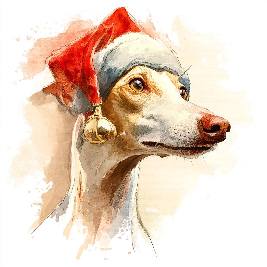 Christmas Custom pet Portrait from photo holiday wall art canvas Christmas Dog Portrait Canvas, Floater Frame Pet Gift for pet lover