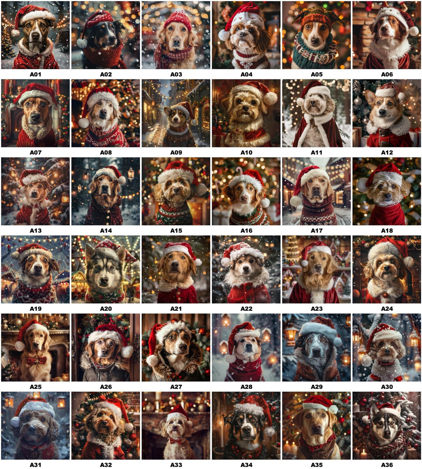 Custom Christmas Pet Portrait - Festive Holiday Wall Art