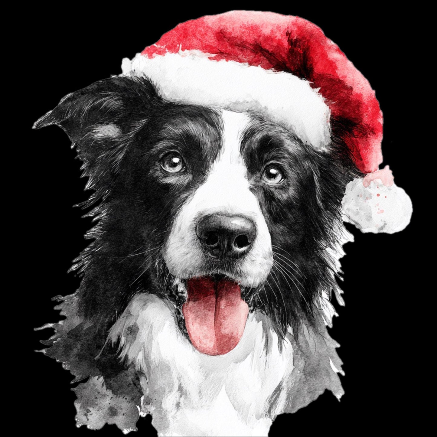 Watercolor Christmas Dogs PNG: 100 Breeds with Santa Hats (Digital Download)
