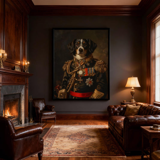 Custom pet Portrait from photo,Royal Pet King Portrait Painting Digital Art, Portrait Art Design,Festive Pet Photo Gift  for pet lover