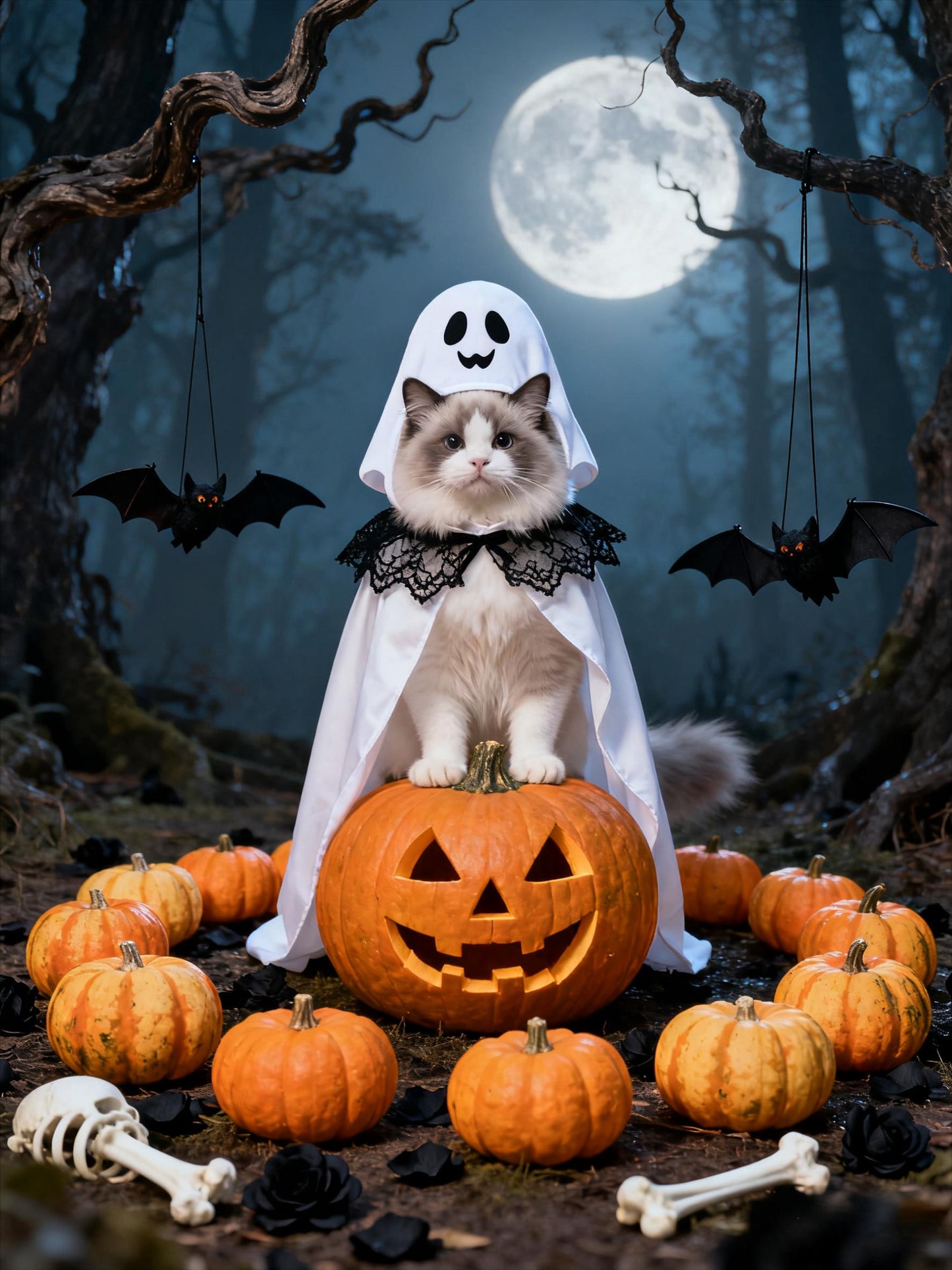 2025 Halloween Pet Portrait: Personalized Digital Art Gift (Digital Download)