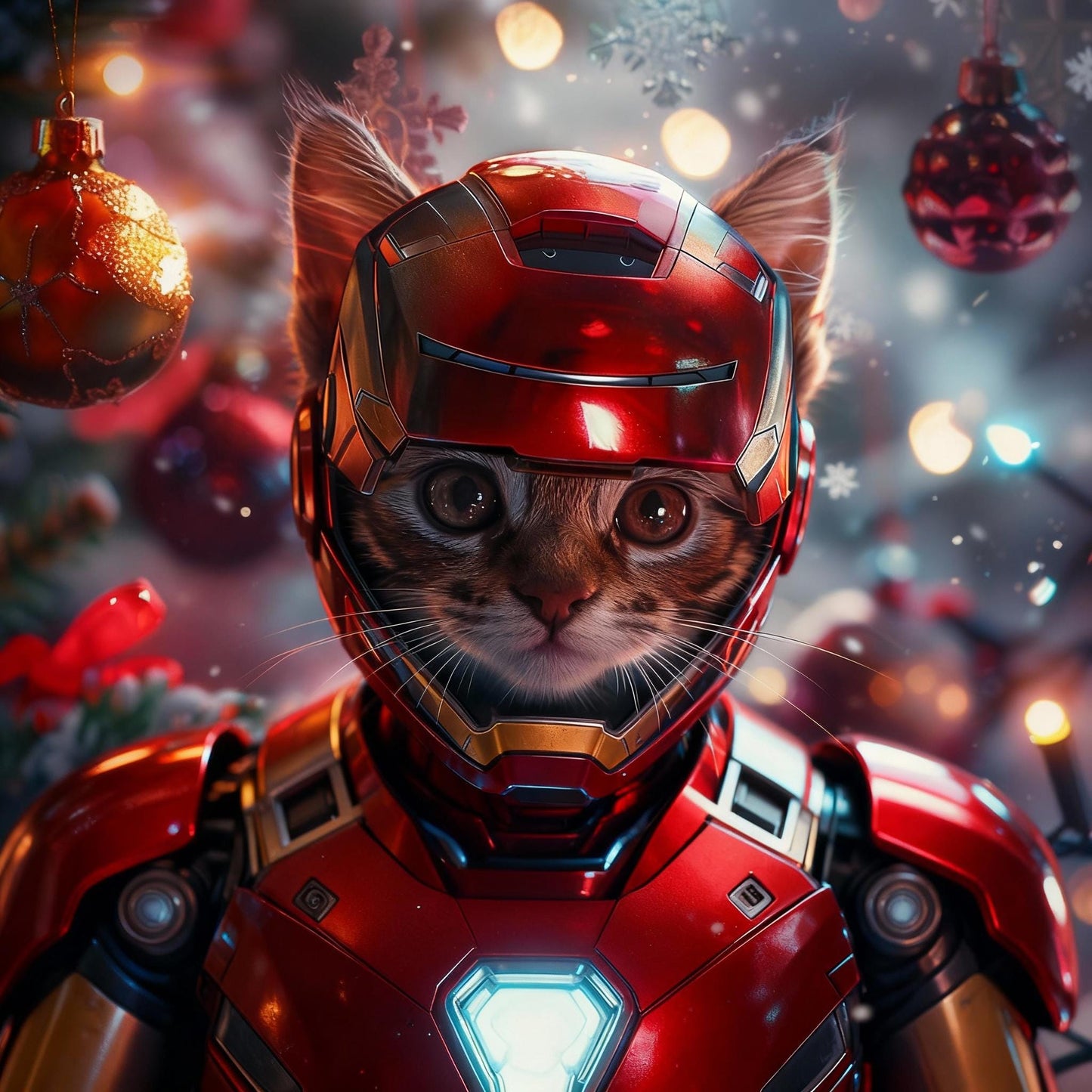 Custom Ironman Pet Portrait – Festive Holiday Wall Art