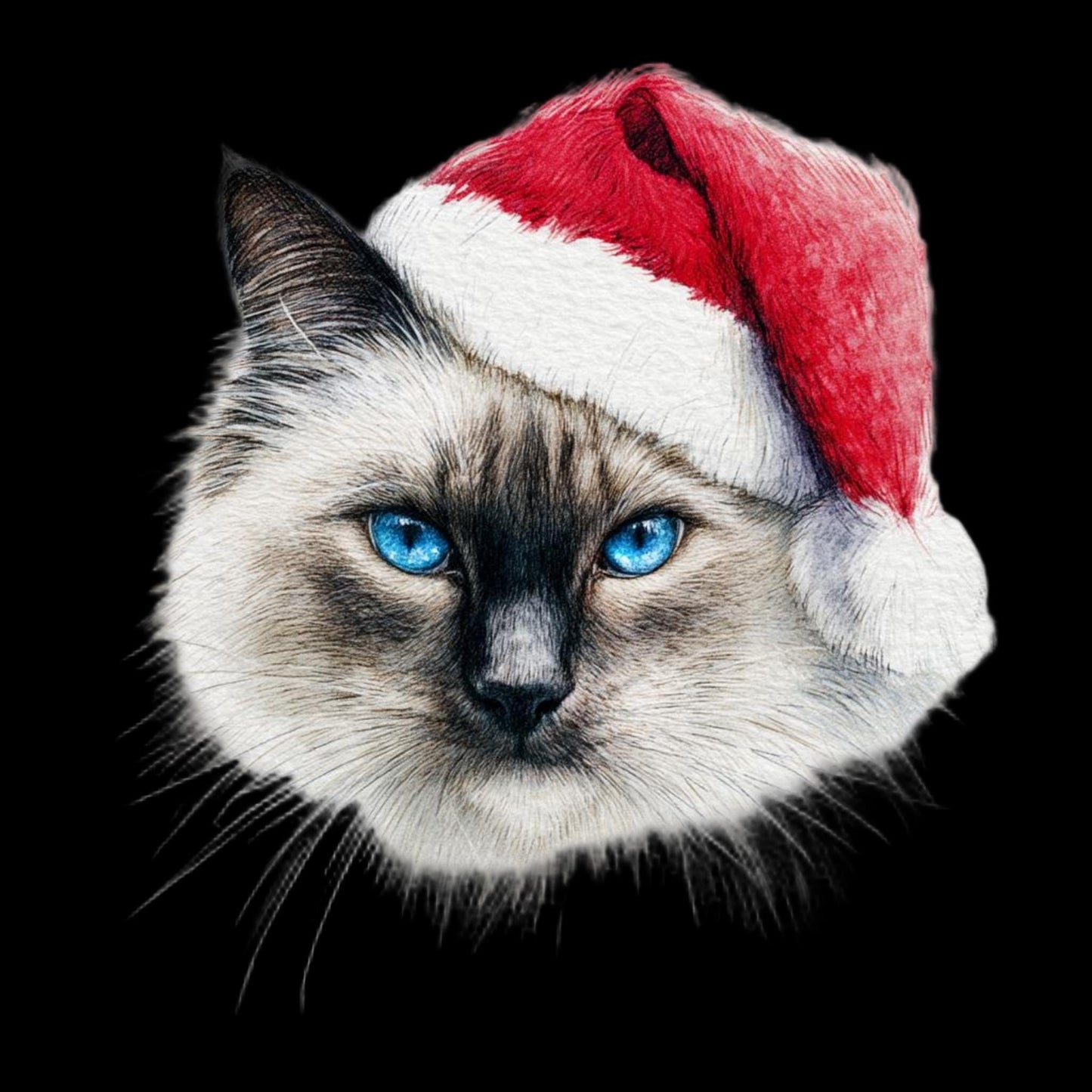 Watercolor Christmas Cats PNG | Festive Santa Hats (Digital Download)