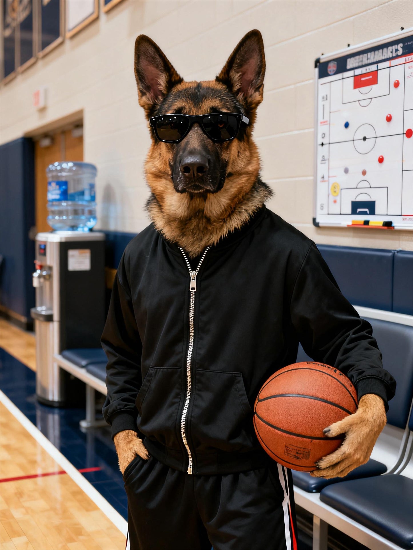 Pet Portrait Midjourney Prompts: Dog Basketball Painting AI Art (PDF)