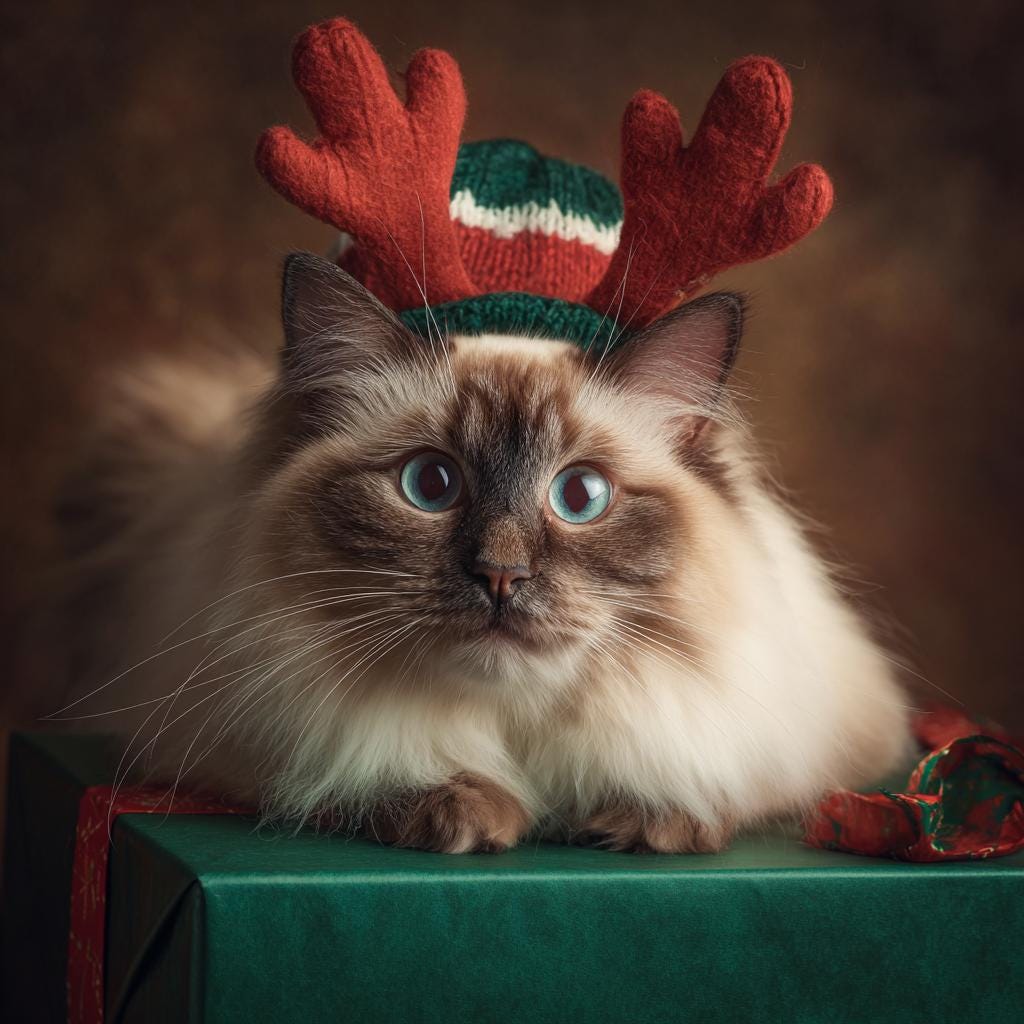 Custom Christmas Pet Portrait: Festive Holiday Wall Art (Digital)