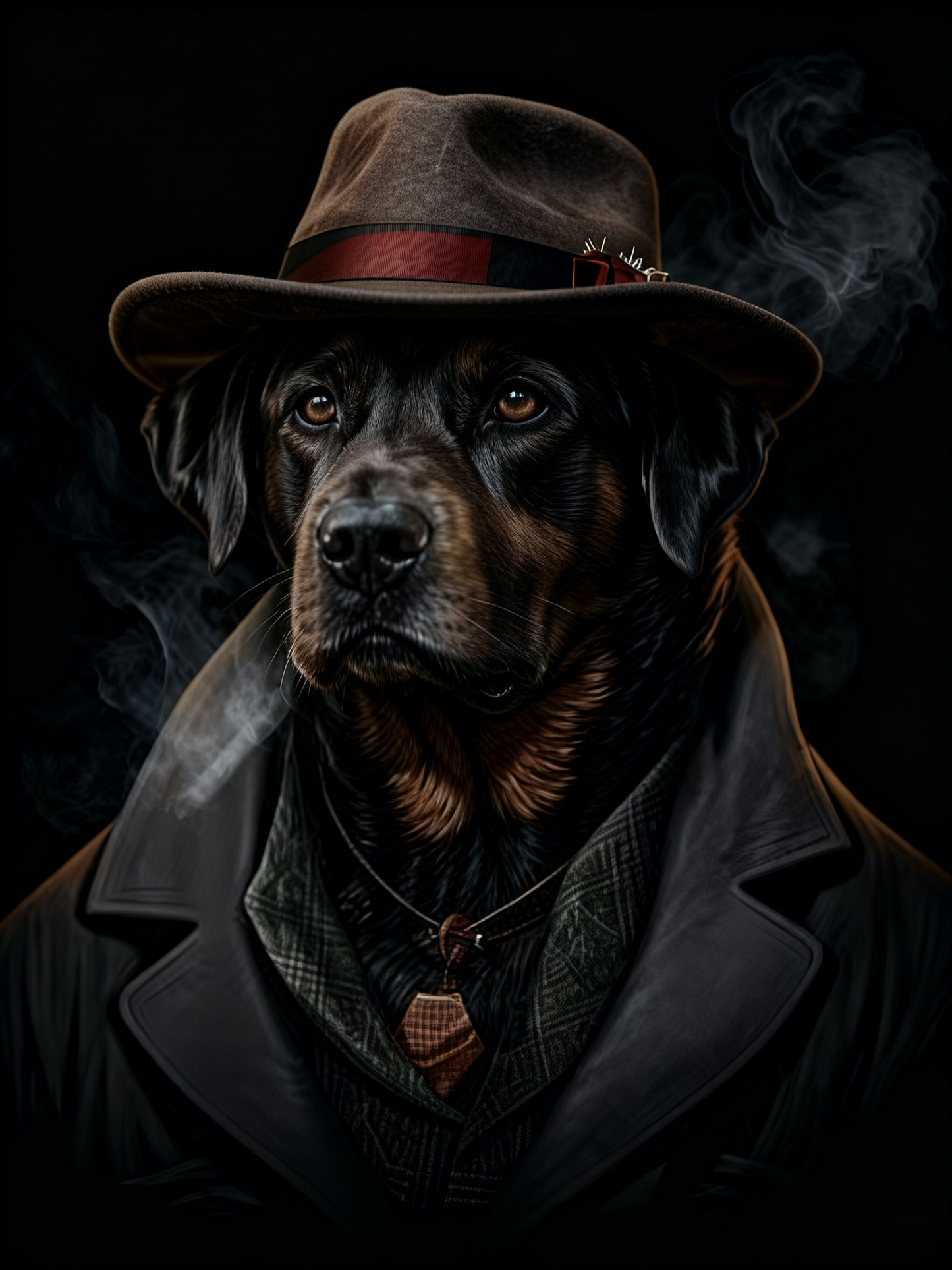 Christmas Custom pet Portrait from photo handsome gentle pet portrait with hat holiday wall art canvas Christmas Dog Portrait Canvas, Floater Frame Pet Gift for pet lover