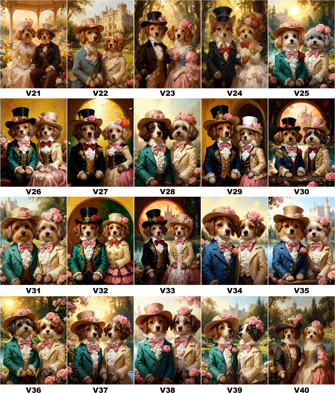 Couple Pets Custom AI Portrait - Two Fur Babies Personalized Gift for Pet Lovers