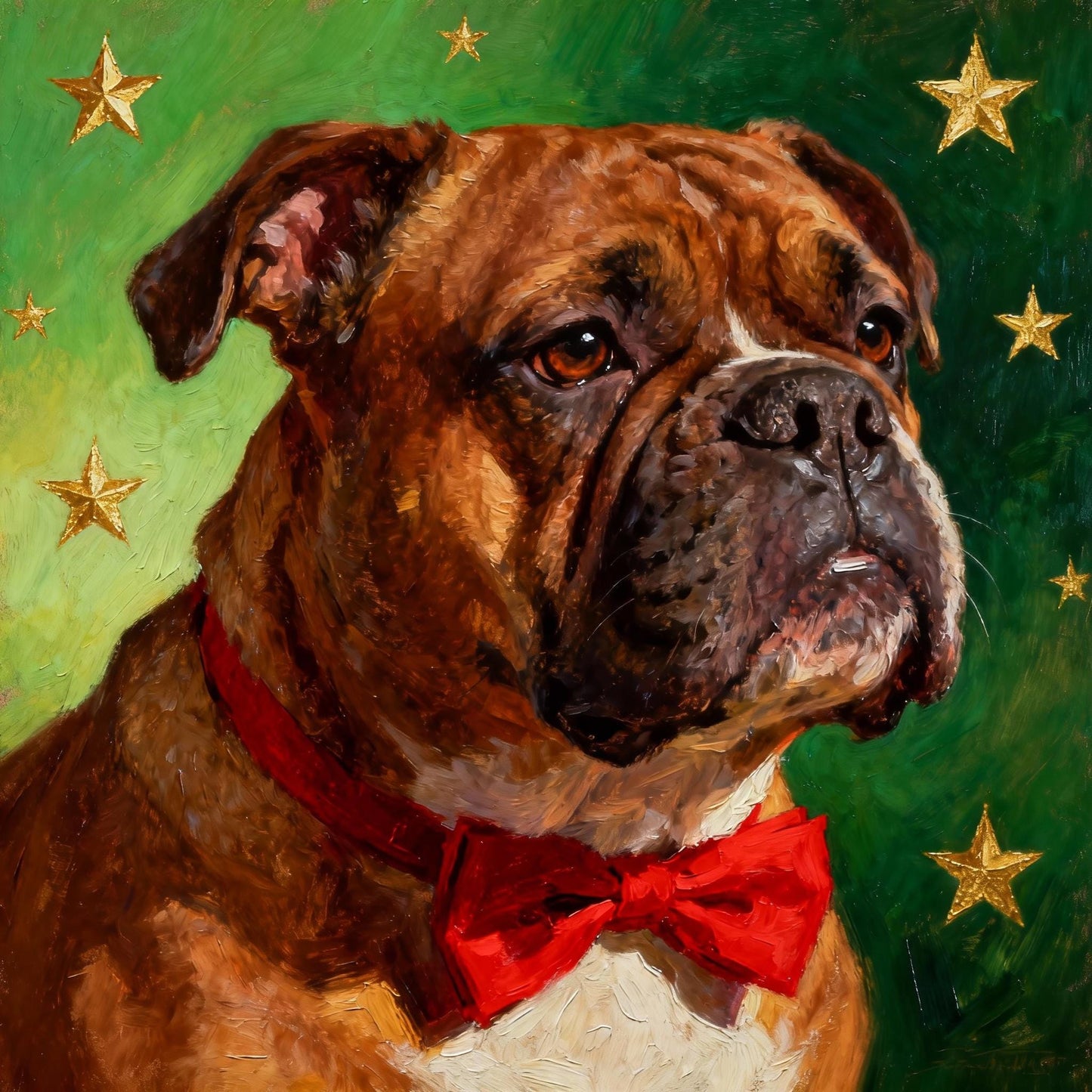 Custom Christmas Pet Portrait Canvas, Festive Holiday Wall Art