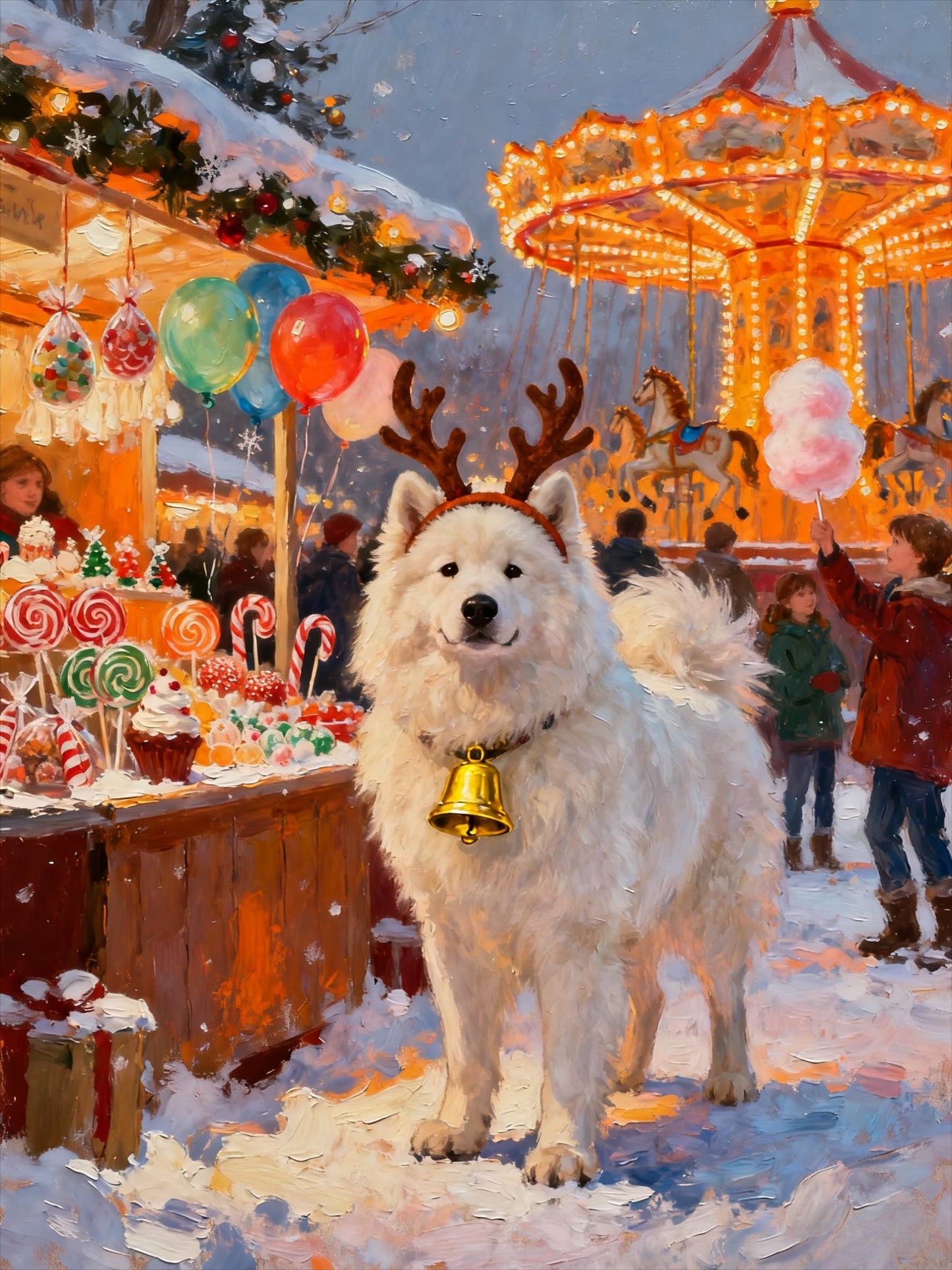 Custom Christmas Pet Portrait, Festive Holiday Wall Art (Digital)