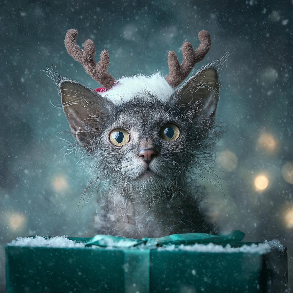 Custom Christmas Pet Portrait: Festive Holiday Wall Art