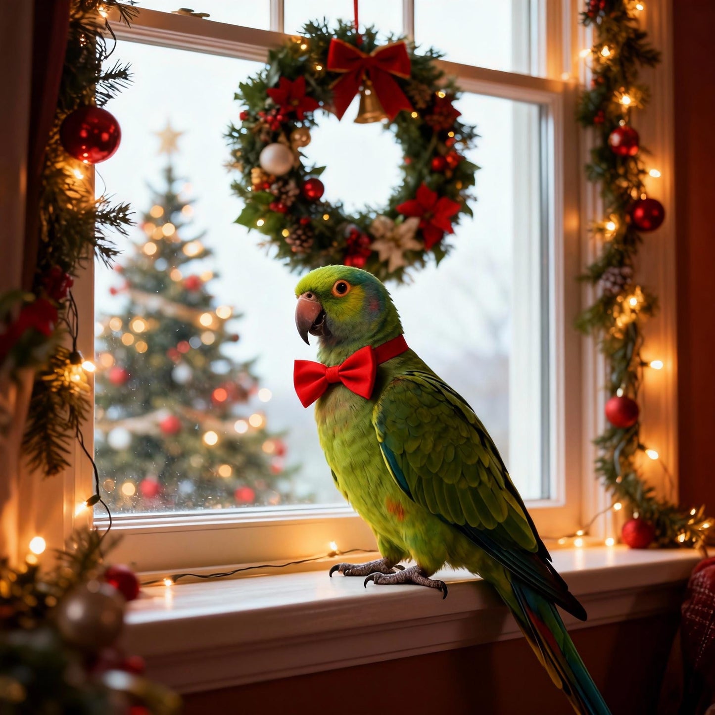 Custom Christmas Pet Portrait, Holiday Wall Art Canvas, Exotic Pet Gift