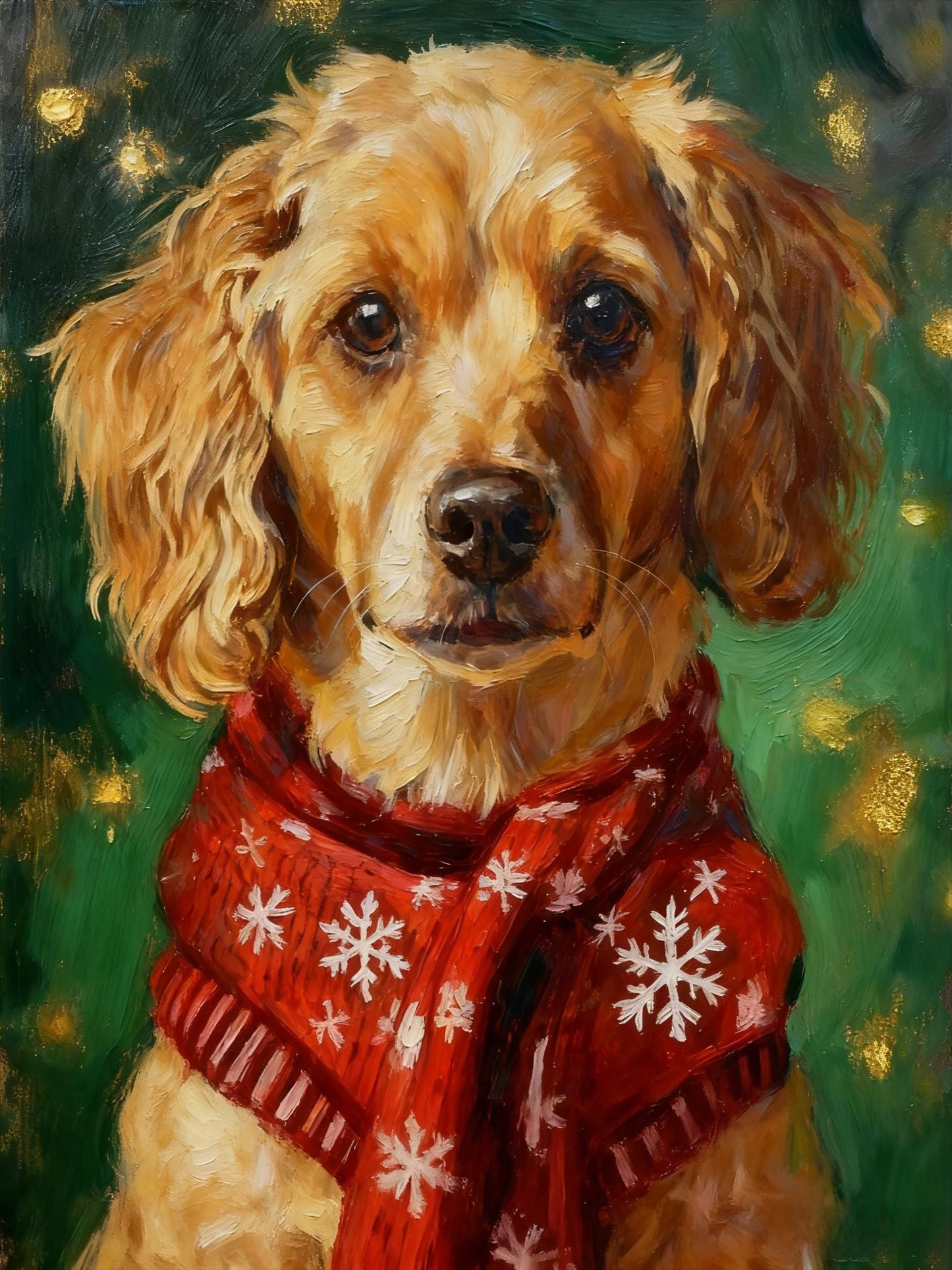 Custom Christmas Pet Portrait: Big-Head Photo Art (Digital)