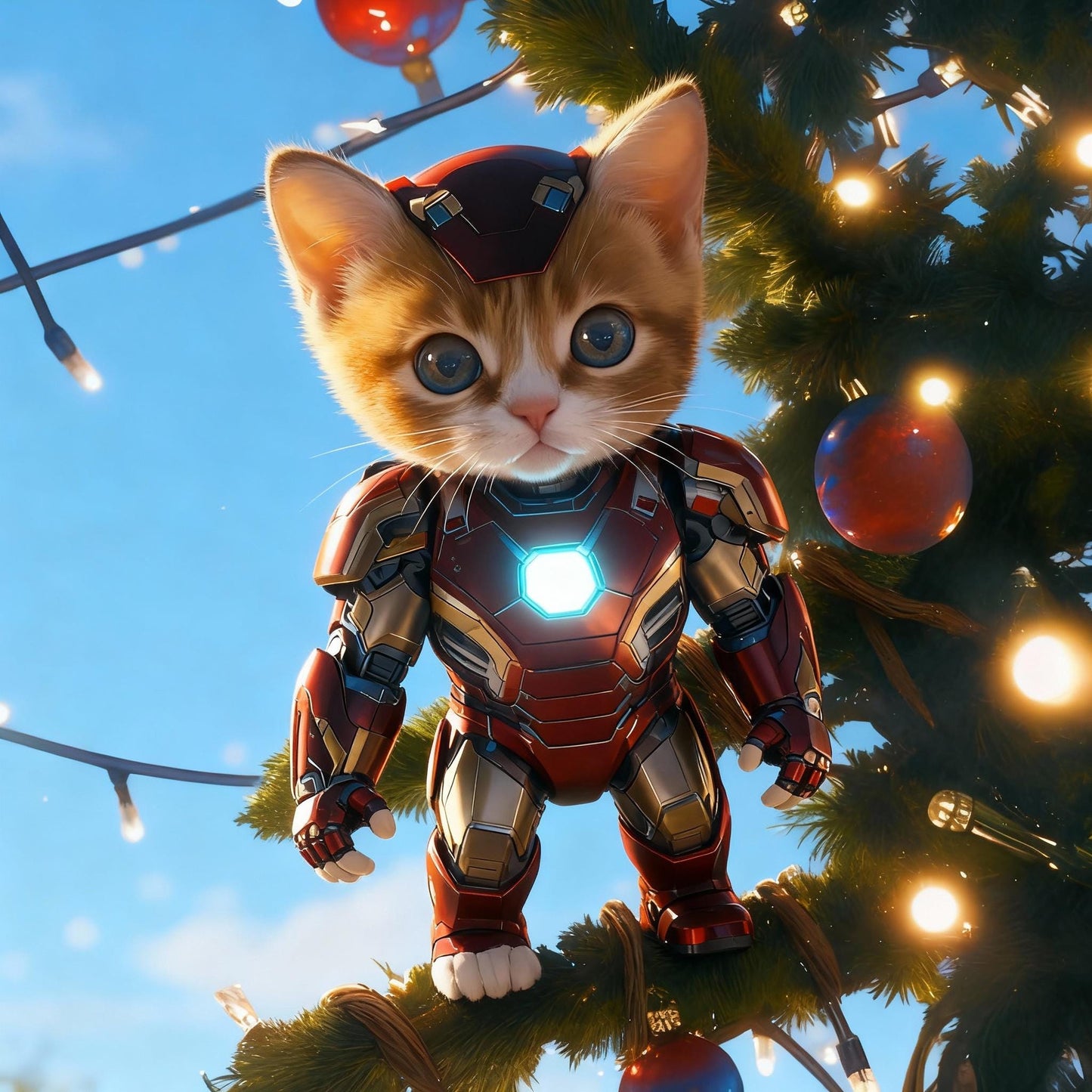 Custom Ironman Pet Portrait – Festive Holiday Wall Art